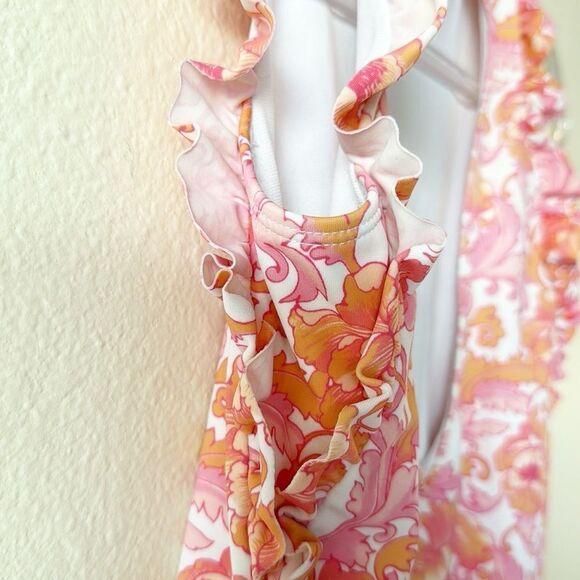 Janie and Jack Floral Ruffle Trim Swimsuit - Picture 9 of 11
